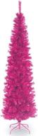 🎄 7-foot pink tinsel artificial christmas tree with stand by national tree company логотип