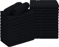 🏆 premium utopia towels 24-pack: black cotton bleach proof salon towels - gym hand towel 16x27 inches logo