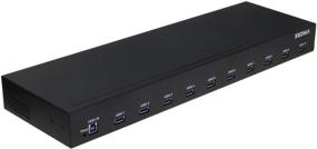 img 3 attached to 💨 High-Speed 10 Port USB 3.1 Gen I Hub (5Gbps) - Sleek 19 Inch 1U Rack Mount Solution