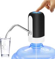 convenient kufung portable water bottle pump: easy-to-use electric dispenser for 5 gallon bottles, ideal for camping, kitchen, workshop, garage - usb charging, black logo