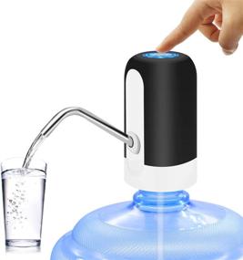 img 4 attached to Convenient KUFUNG Portable Water Bottle Pump: Easy-to-Use Electric Dispenser for 5 Gallon Bottles, Ideal for Camping, Kitchen, Workshop, Garage - USB Charging, Black