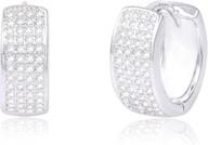 hypoallergenic sterling silver hoop earrings 👂 for women/girls with cubic zirconia- nickel-free, small-sized logo