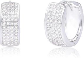 img 4 attached to Hypoallergenic Sterling Silver Hoop Earrings 👂 for Women/Girls with Cubic Zirconia- Nickel-Free, Small-Sized