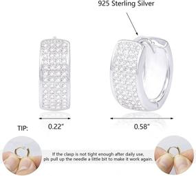 img 2 attached to Hypoallergenic Sterling Silver Hoop Earrings 👂 for Women/Girls with Cubic Zirconia- Nickel-Free, Small-Sized