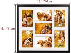 img 3 attached to Set of 2 Black Multi Picture Frames, 7-Opening Collage Frame for 4x6 Photos, 14x16 Inches (No Mat), Wall Mountable