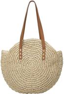 handcrafted summer shoulder crossbody women's handbags & wallets with natural weaving style for stylish satchels logo