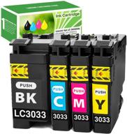 🖨️ limeink compatible lc3033 xxl ink cartridges (4 pk) for brother mfc-j995dw xl mfc-j805dw mfc-j815dw printer - high yield (1 black, 1 cyan, 1 magenta, 1 yellow) bk mfc lc logo