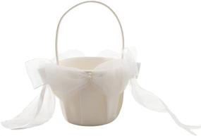 img 1 attached to 🌸 Ivory Traditional Flower Girl Basket Wedding Collection (Model 01-01)