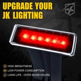 img 3 attached to 🚦 Xprite Clear Lens LED High Mount Third Brake Lights - Compatible with 2007-2018 Jeep Wrangler JK - Stop Tail Light Upgrade