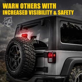 img 1 attached to 🚦 Xprite Clear Lens LED High Mount Third Brake Lights - Compatible with 2007-2018 Jeep Wrangler JK - Stop Tail Light Upgrade