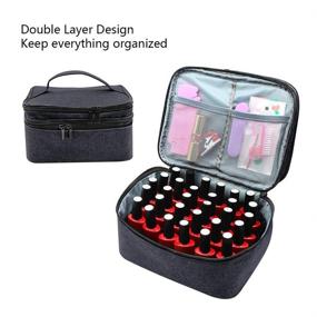 img 3 attached to 🧳 Famard Nail Polish Organizer Case: Portable Holder for 30 Bottles, with Adjustable Dividers and Double-Layer Storage Bag