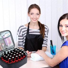 img 1 attached to 🧳 Famard Nail Polish Organizer Case: Portable Holder for 30 Bottles, with Adjustable Dividers and Double-Layer Storage Bag