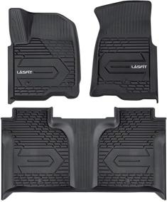 img 4 attached to 🏞️ LASFIT Настраиваемые коврики для пола для Chevy Silverado/GMC Sierra 1500/2500HD/3500HD (2019-2022) – Передние кресла-ведра и задние с ковром для хранения