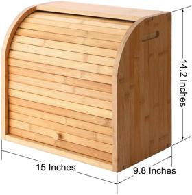 img 3 attached to 🍞 G.a HOMEFAVOR Bamboo Bread Box - 2 Layer Bread Bin for Kitchen - Large Capacity Wooden Bread Storage Holder - Countertop Bread Keeper - 15" x 9.8" x 14.2" - Self Assembly - Improved SEO