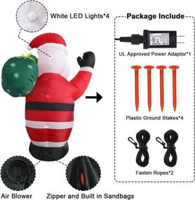 img 2 attached to 🎅 Bunny Chorus 6 Ft Giant Christmas Inflatables Santa Claus with LED Light – Perfect Outdoor Yard Decorations for Christmas Party Clearance