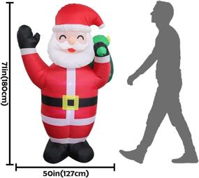 img 3 attached to 🎅 Bunny Chorus 6 Ft Giant Christmas Inflatables Santa Claus with LED Light – Perfect Outdoor Yard Decorations for Christmas Party Clearance