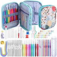 🧶 96 piece crochet hooks set with storage case and accessories - ergonomic knitting needle weave yarn kits for beginners and experienced crochet hook enthusiasts logo
