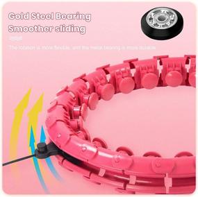 img 1 attached to 🏋️ Red Weighted Smart Fitness Hoop with 24 Detachable Knots for Effective Abdominal Fitness, Weight Loss, Non-Falling Functionality, Adjustable Weight, Auto-Spinning Ball, Suitable for Adults and Kids – Pilates Circles