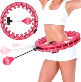 img 3 attached to 🏋️ Red Weighted Smart Fitness Hoop with 24 Detachable Knots for Effective Abdominal Fitness, Weight Loss, Non-Falling Functionality, Adjustable Weight, Auto-Spinning Ball, Suitable for Adults and Kids – Pilates Circles