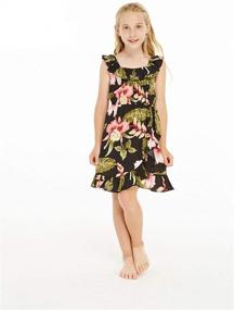 img 1 attached to 👗 Green Turquoise Ruffle Hawaiian Dress - Girls' Clothing for Dresses