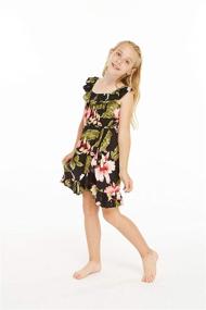 img 2 attached to 👗 Green Turquoise Ruffle Hawaiian Dress - Girls' Clothing for Dresses