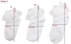 img 1 attached to Adorable Little Girls Ruffle Socks: Frilly Princess Dress Socks with Trim Lace Top - Pack of 5
