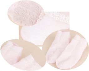img 3 attached to Adorable Little Girls Ruffle Socks: Frilly Princess Dress Socks with Trim Lace Top - Pack of 5