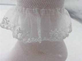 img 2 attached to Adorable Little Girls Ruffle Socks: Frilly Princess Dress Socks with Trim Lace Top - Pack of 5
