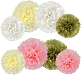 img 2 attached to 🎉 Pistha Bachelorette Party Decorations Set - 30 Pieces, Including 8 Tissue Paper Pom Poms, 20 Tissue Tassels, and 2 Polka Dot Paper Garlands with Golden Lines