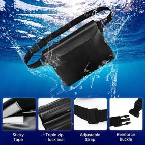 img 2 attached to 🏞️ SITAKE 4-Piece Set of Waterproof Pouch Bags: 2 Adjustable Waist Pouches + 2 Phone Cases for Kayaking, Swimming, and Travel