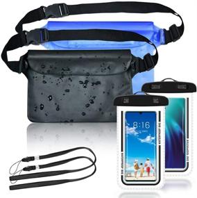 img 4 attached to 🏞️ SITAKE 4-Piece Set of Waterproof Pouch Bags: 2 Adjustable Waist Pouches + 2 Phone Cases for Kayaking, Swimming, and Travel