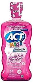 img 2 attached to 🍬 ACT Kids Bubble Gum Blow Out Mouthwash: Powerful Fluoride Protection, 16.9 Oz.