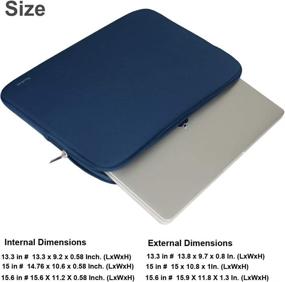 img 1 attached to 13 Inch Resistant Neoprene Laptop Sleeve - Dark Blue MacBook Pro/Air, Notebook Computer Case