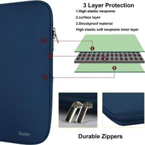 img 2 attached to 13 Inch Resistant Neoprene Laptop Sleeve - Dark Blue MacBook Pro/Air, Notebook Computer Case