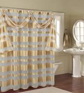 🚿 bh home & linen decorative floral and striped sheer scarf shower curtain 70" x 72 inch - 100% polyester (marquis gold) logo