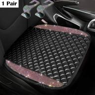 dayutech 2 pack bling leather car front seat cover protector pad mat cushion for auto cars suv truck jeep interior accessories for women with 2pcs bling car seat hook hanger (colorful) logo