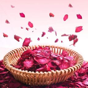 img 3 attached to 🌹 200g Natural Red Rose Petals - Real Dried Rose Flower Petals for Wedding Confetti, Valentine's Day Party Decor, Bath Foot SPA, DIY Crafts, Bed Decoration