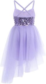 img 3 attached to 👗 FEESHOW Girls Sequin Ballet Tutu Dress Leotard with Skirt - Ballerina Dancewear in Glittering Costumes