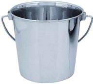 rust-resistant 4 quart qt dog round stainless steel bucket: durable choice for various uses logo