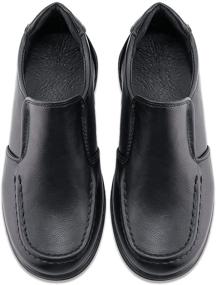 img 4 attached to JABASIC Boys Slip-on School Uniform Dress Shoes for Toddlers, Little Kids, and Big Kids: Comfortable & Stylish Option