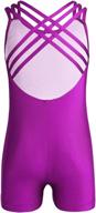 🤸 yizyif girls' team basic leotards for gymnastics, ballet, and dance: unitard bodysuit with triple straps at the back логотип