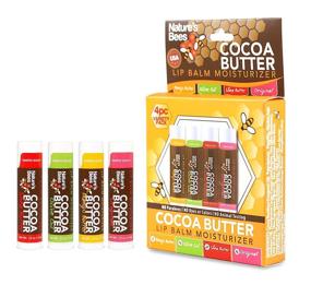 img 4 attached to Nature's Bees Original Assorted Flavors Cocoa Butter Lip Balms with Shea Butter - Box of 4: Nourishing and Protective Lip Care