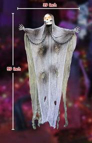 img 3 attached to 👻 Spook up Your Halloween with Heyzeibo 10.8ft Hanging Ghost - Scary Creepy Flying Gauze Ghost with Skeleton Mask - Perfect Haunted House Decoration for Halloween Party