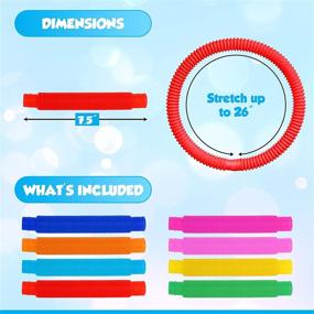 img 3 attached to 🧸 Пузыри Playkidiz Tubo Pop Sensory Fidget: Лучшие пластиковые игрушки для мальчиков и девочек, средство от стресса в виде трубки, отличные аксессуары для вечеринок, для малышей и детей от 3 лет.