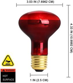 img 3 attached to 🔥 Efficient 75W Red Heating Light Infrared Bulb, UVA Spot Heat Lamp for Reptile & Amphibian Use - Lizard, Tortoise, Spider, Snake, Chameleon - 2 Pack