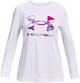 img 2 attached to 👚 Одежда для активных девочек: футболка Under Armour с длинным рукавом и графическим принтом