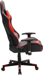 img 3 attached to 🎮 Premium Red Racing Gaming Chair for Adults and Teens | Ergonomic Video Game Chair with 3D Arms, Headrest, and Lumbar Support | Adjustable Height, Swivel, and Recliner | Ideal for Home Office (Red)