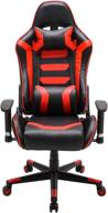 🎮 premium red racing gaming chair for adults and teens | ergonomic video game chair with 3d arms, headrest, and lumbar support | adjustable height, swivel, and recliner | ideal for home office (red) logo