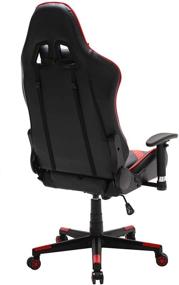 img 2 attached to 🎮 Premium Red Racing Gaming Chair for Adults and Teens | Ergonomic Video Game Chair with 3D Arms, Headrest, and Lumbar Support | Adjustable Height, Swivel, and Recliner | Ideal for Home Office (Red)