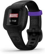 🌊 garmin vivofit jr. 3, детский фитнес-трекер, пригодный для плавания, marvel черная пантера, до 1 года автономной работы батареи логотип